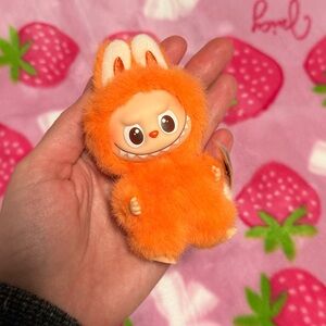 Labubu pin for love pop mart keychain Z pumpkin orange